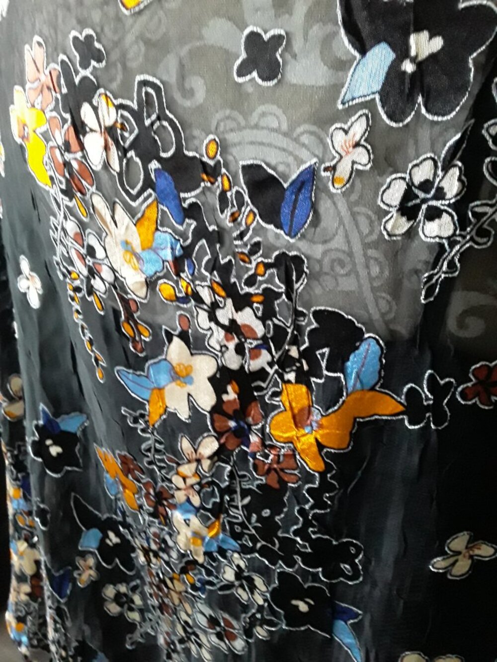 Alfani beautiful crinkle bubble hem flutter sleeve top size L - Picture 9 of 13